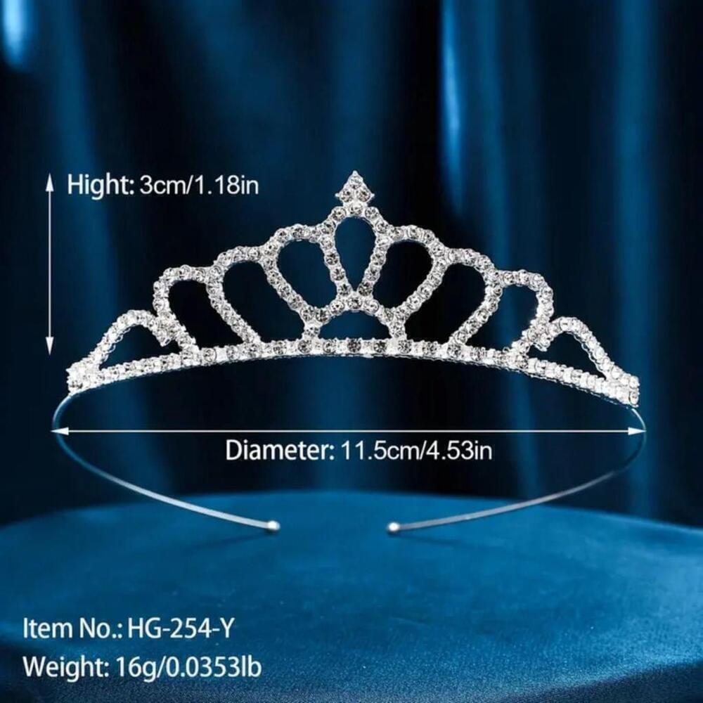 Princess Style Rhinestone Crown In Silver - Picture 4 of 4